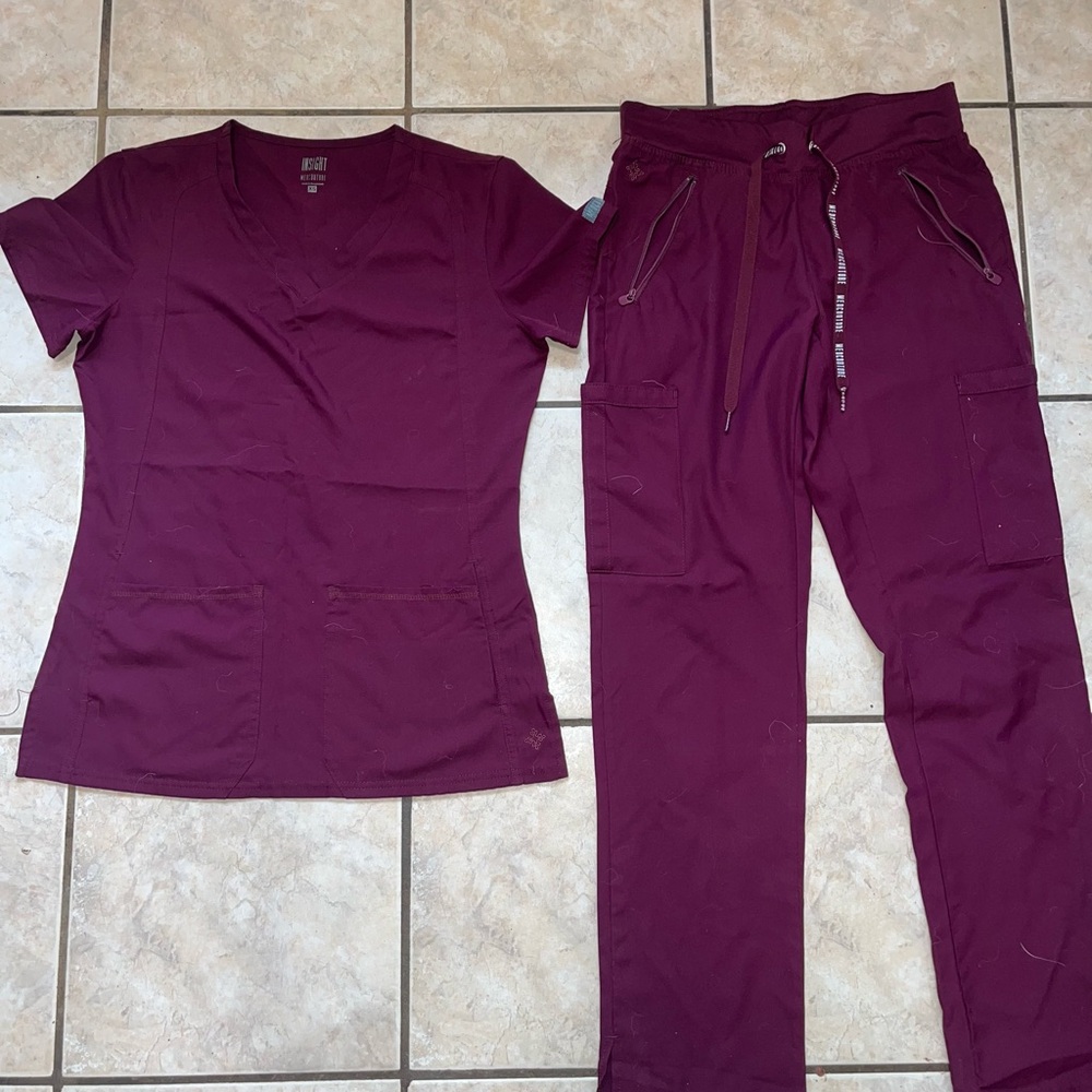 MedCouture Burgundy Scrub Set